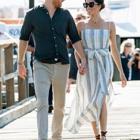 Reformation striped pineapple dress ASO Meghan Markle - Picture 1 of 10